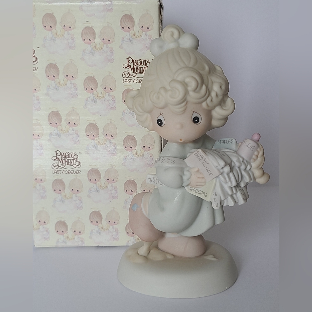 Vintage Precious Moments Lord Help Me Girl Collectible Porcelain Figurine